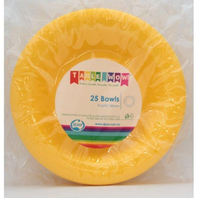 25 Pack Yellow Bowl - 18cm - The Base Warehouse