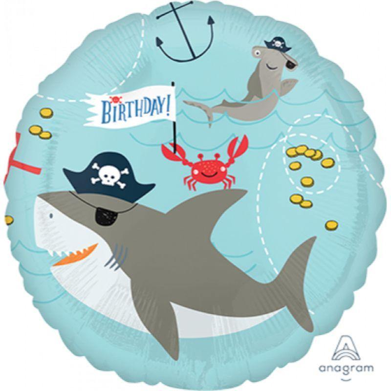 Ahoy Shark Foil Balloon - 45cm - The Base Warehouse
