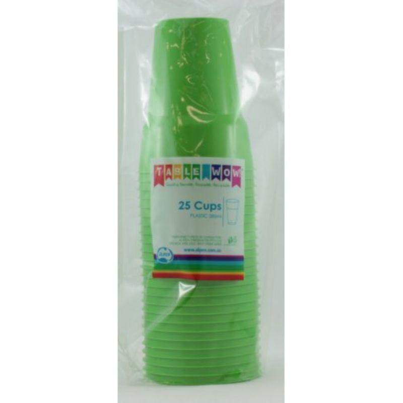 25 Pack Lime Reusable Cups - 285ml
