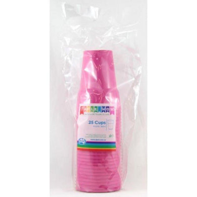 25 Pack Magenta Platstic Cups - 285ml - The Base Warehouse