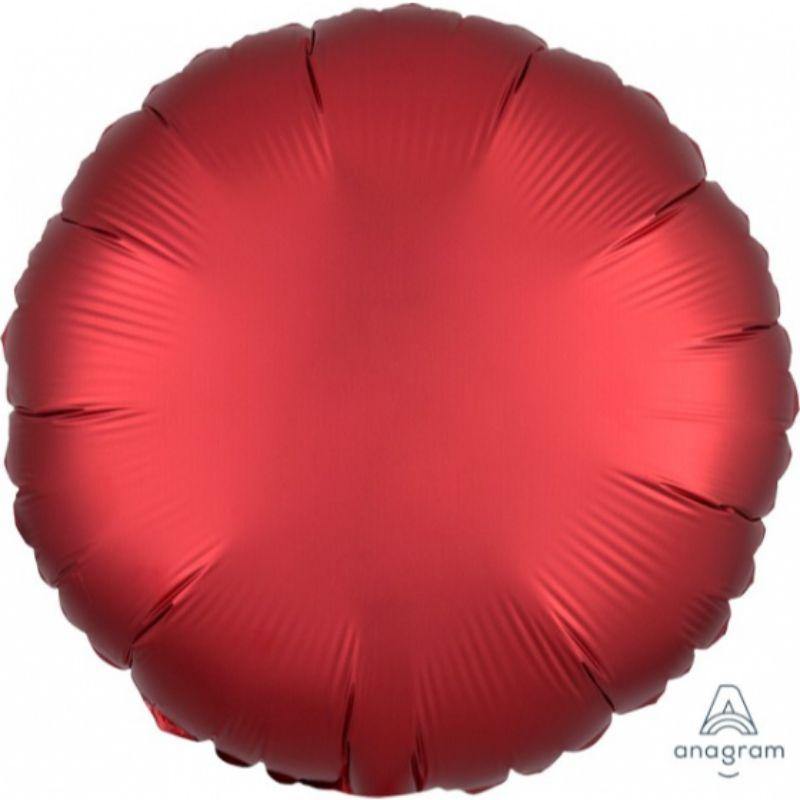 Satin Luxe Sangria Circle Foil Balloon - 45cm - The Base Warehouse