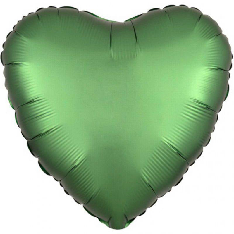 Satin Luxe Emerald Heart Foil Balloon - 45cm