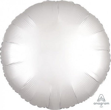 Luxe Satin White Round Foil Balloon - The Base Warehouse