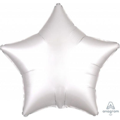 Satin Luxe Pastel White Star Foil Balloon - 45cm - The Base Warehouse