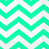 Load image into Gallery viewer, 16 Pack Caribbean Teal Chevron Luncheon Napkins - 33cm x 33cm
