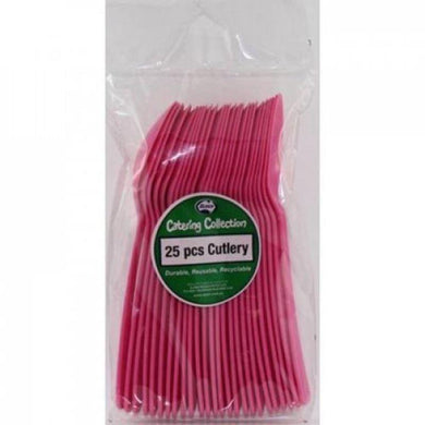 25 Pack Plastic Magenta Spoons - 17cm - The Base Warehouse