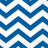Load image into Gallery viewer, 16 Pack Royal Blue Chevron Beverage Napkins - 25.4cm x 25.4cm

