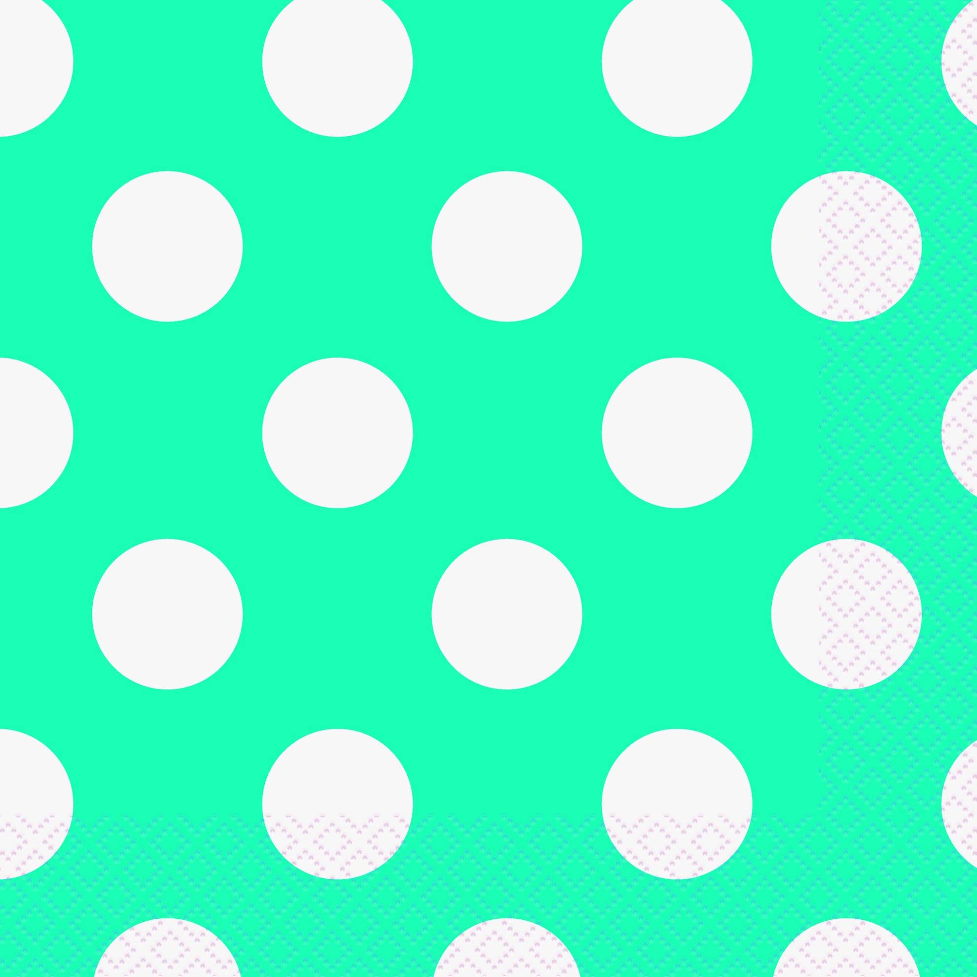 16 Pack Caribbean Teal Polka Dot Luncheon Napkins - 33cm x 33cm - The Base Warehouse