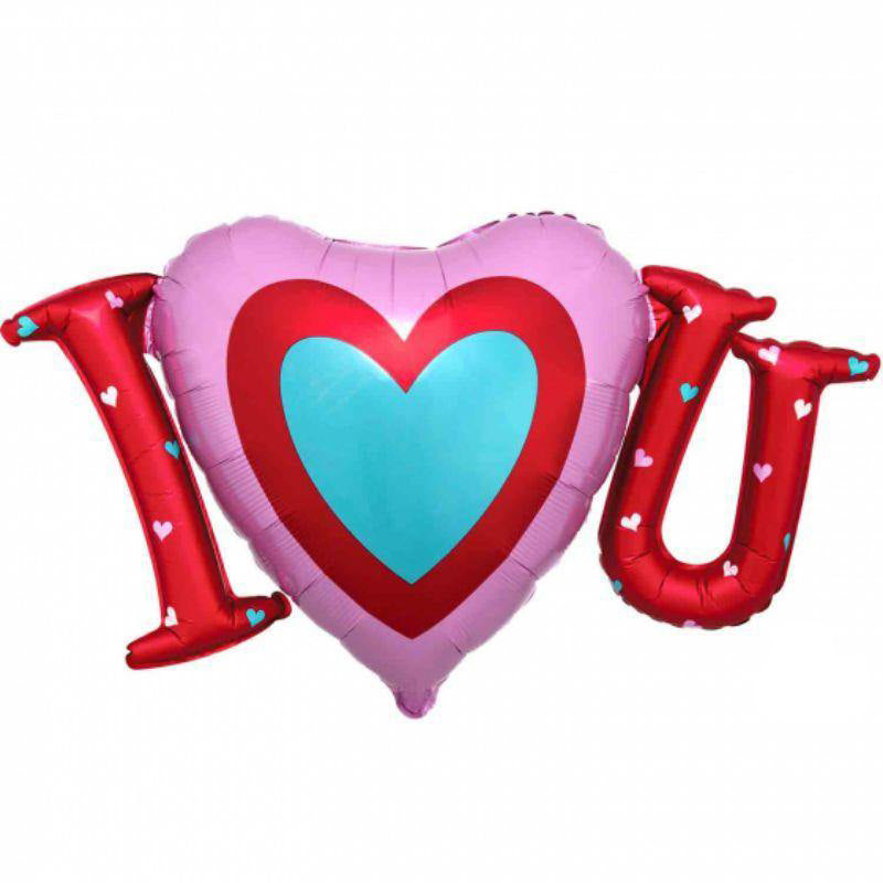 SuperShape Satin Infused I Heart You Foil Balloon - 83cm x 48cm