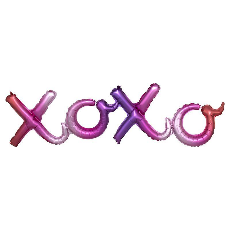 Ombre XOXO Phrase Script Foil Balloon - 99cm x 27cm - The Base Warehouse