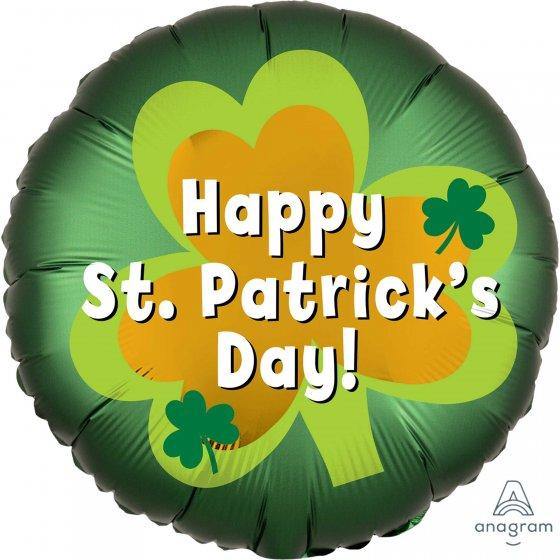 Happy St Patricks Day Shamrock Foil Balloon - The Base Warehouse