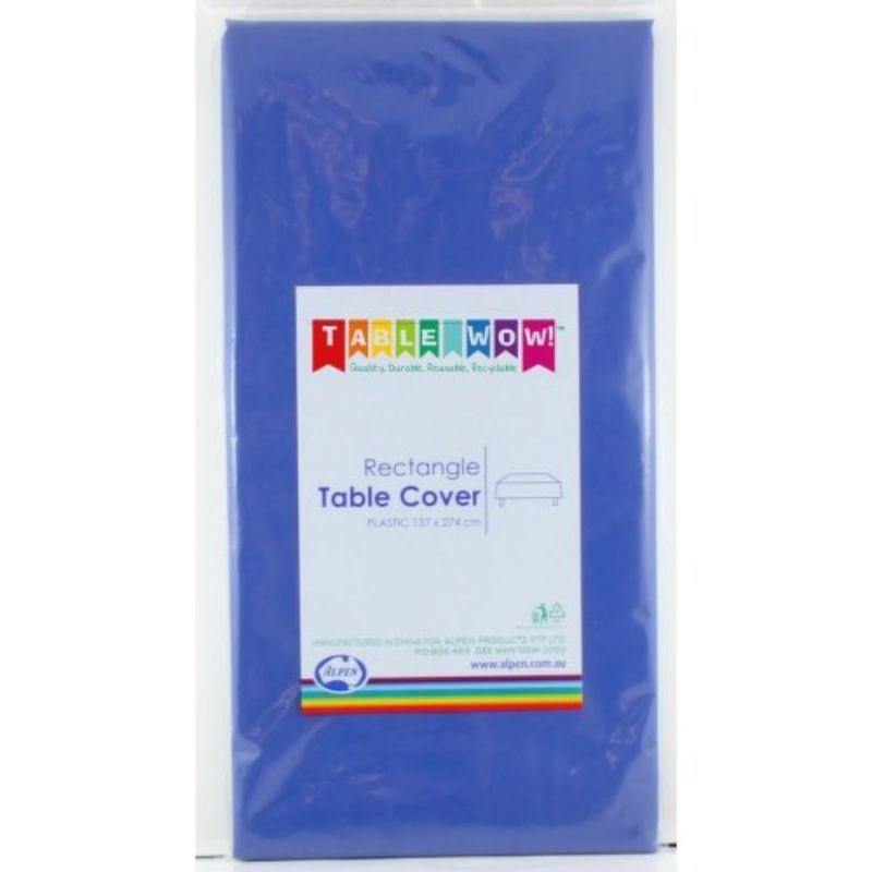 Royal Blue Plastic Rectangle Tablecover - 137cm x 274cm - The Base Warehouse