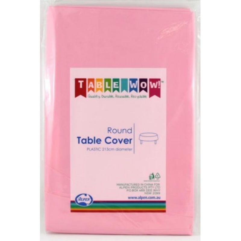 Light Pink Round Tablecover - 2.13m