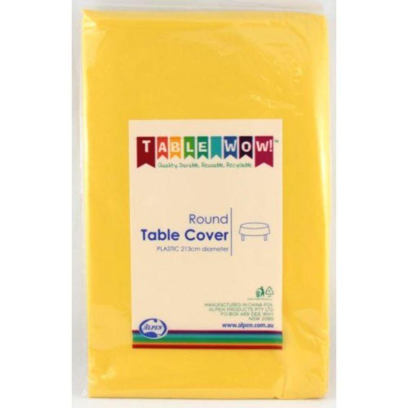 Yellow Round Tablecover - 2.13m - The Base Warehouse