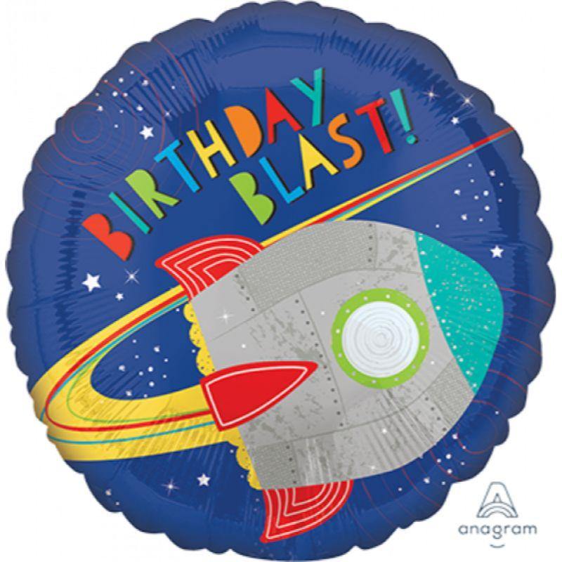 Blast Off Birthday Foil Balloon - 45cm - The Base Warehouse