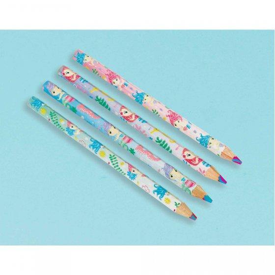 8 Pack Mermaid Wishes Multi Coloured Pencils - The Base Warehouse
