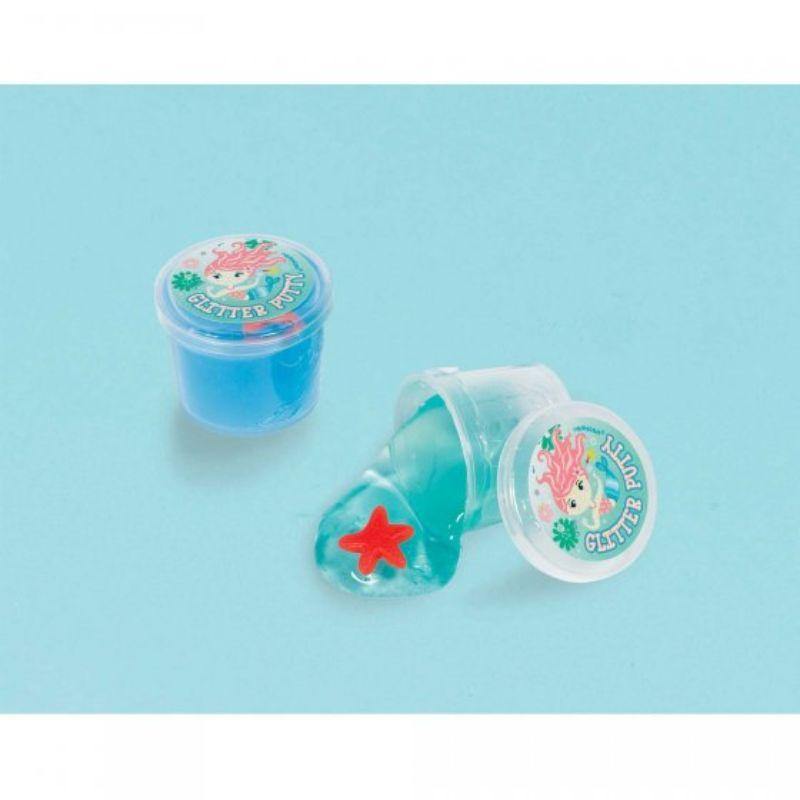 12 Pack Mermaid Glitter Putty Favor - The Base Warehouse