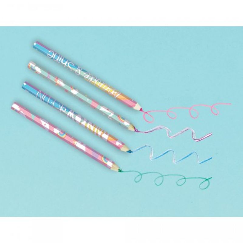 4 Pack Magical Rainbow Birthday Pencil Favors