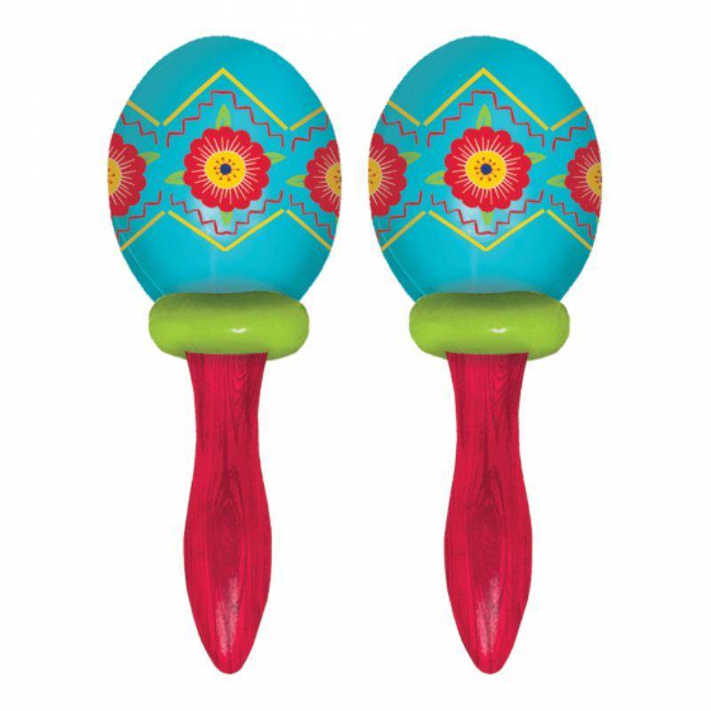 2 Pack Picado De Papel Fiesta Maracas - 17cm - The Base Warehouse