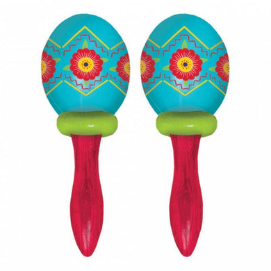 2 Pack Picado De Papel Fiesta Maracas - 17cm - The Base Warehouse