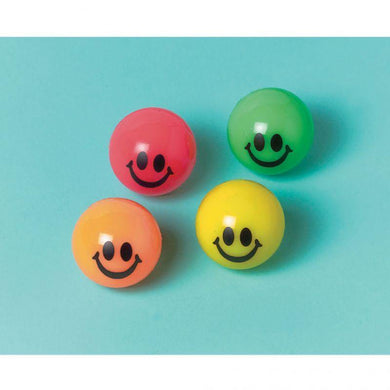 6 Pack Smile Face Bounce Balls - 5cm - The Base Warehouse