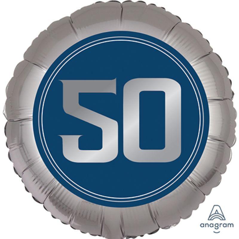 Happy Birthday Man 50 Foil Balloon - 45cm - The Base Warehouse