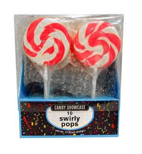 10 Pack Pink & White Swirl Lollipops - The Base Warehouse