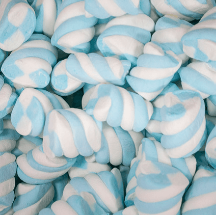 Blue and White Twist Mallow - 1kg - The Base Warehouse