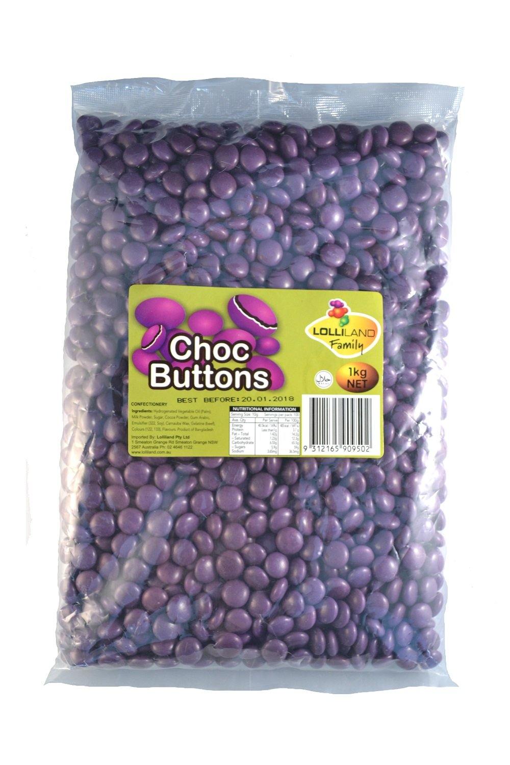 Purple Coated Chocolate Buttons - 1kg - The Base Warehouse