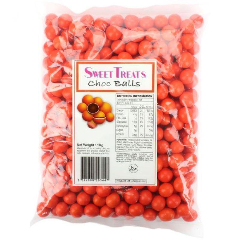 Red Orange Choc Balls - 1kg - The Base Warehouse
