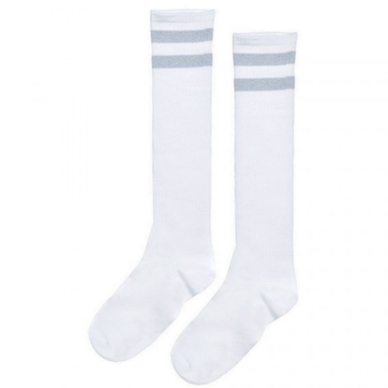 Silver Striped Knee Socks
