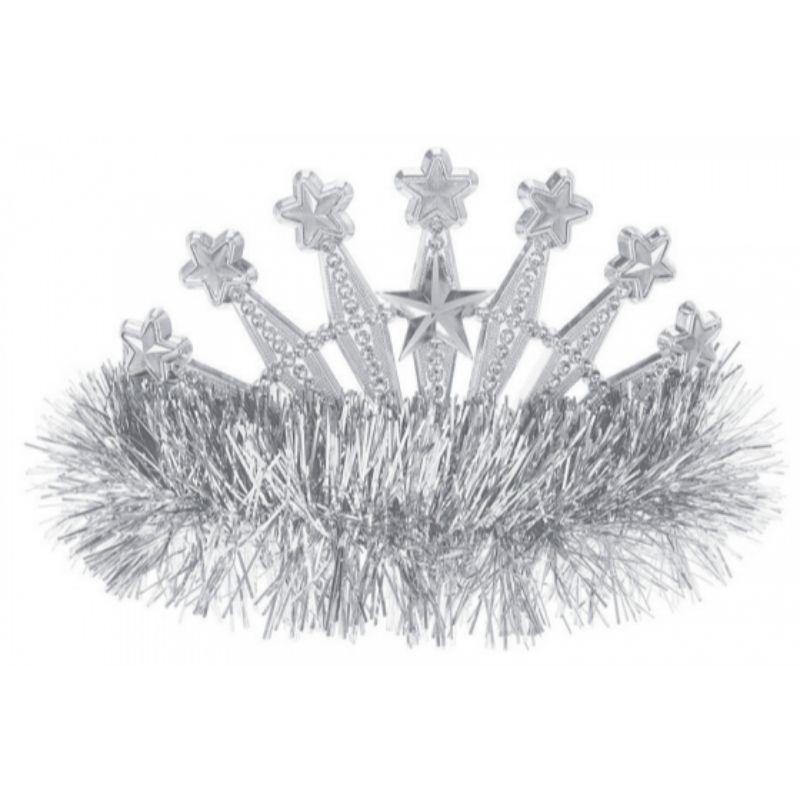 Silver Tinsel Tiara - The Base Warehouse