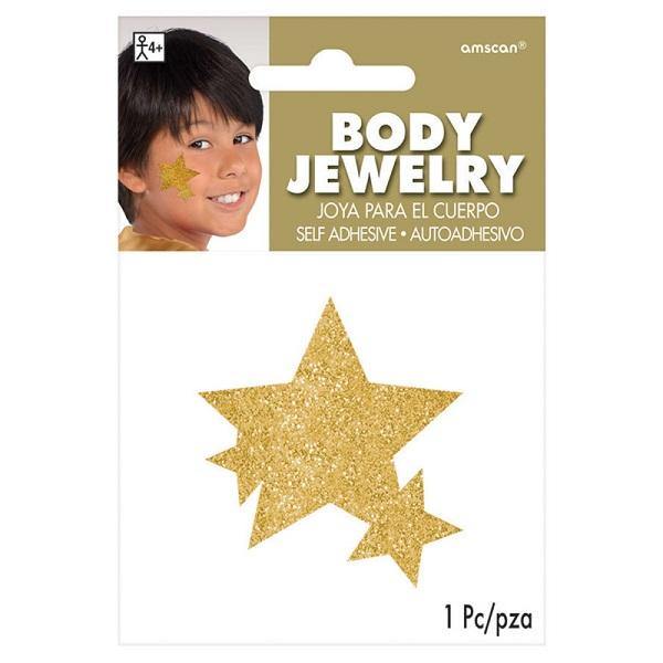 Gold Glitter Star Body Jewelry