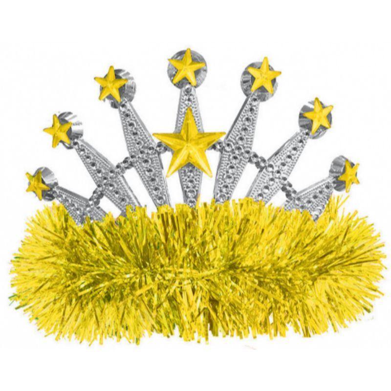 Yellow Gold Tinsel Tiara - The Base Warehouse