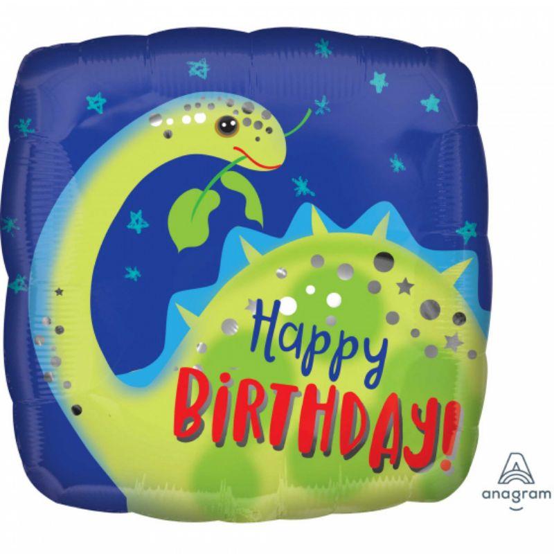 Happy Birthday Brontosaurus Foil Balloon - 45cm