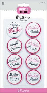 8 Pack Elegant Bride Buttons - The Base Warehouse