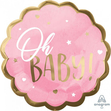 Pink Oh Baby Foil Balloon - 55cm - The Base Warehouse