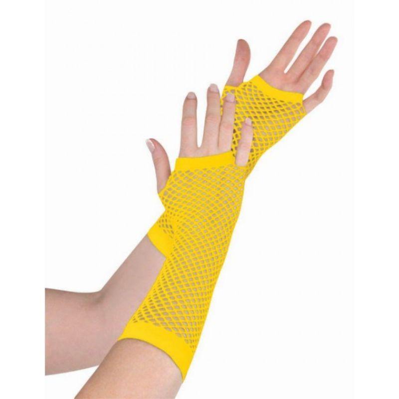 Yellow Long Fishnet Gloves - The Base Warehouse
