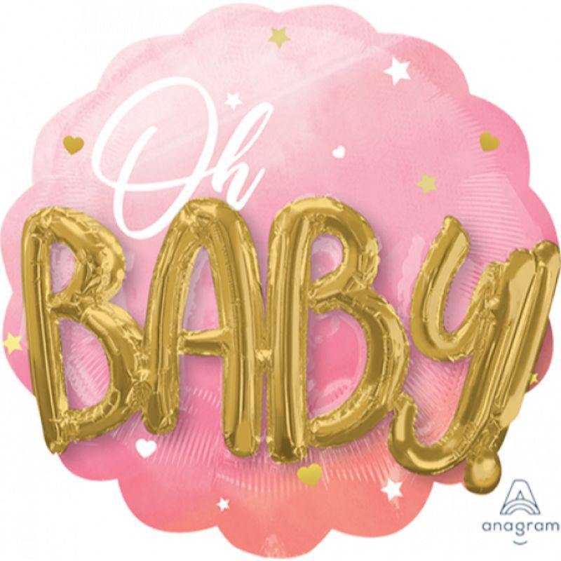 Pink Baby Girl Foil Balloon - 71cm - The Base Warehouse