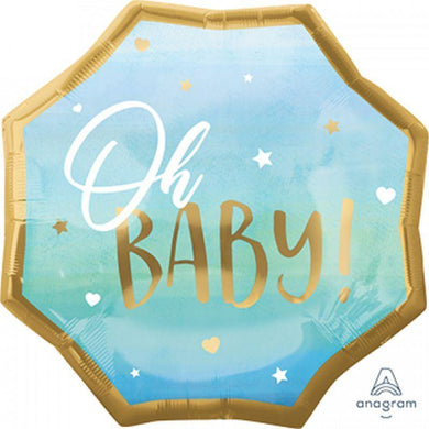 Blue Oh Baby Foil Balloon - 55cm - The Base Warehouse