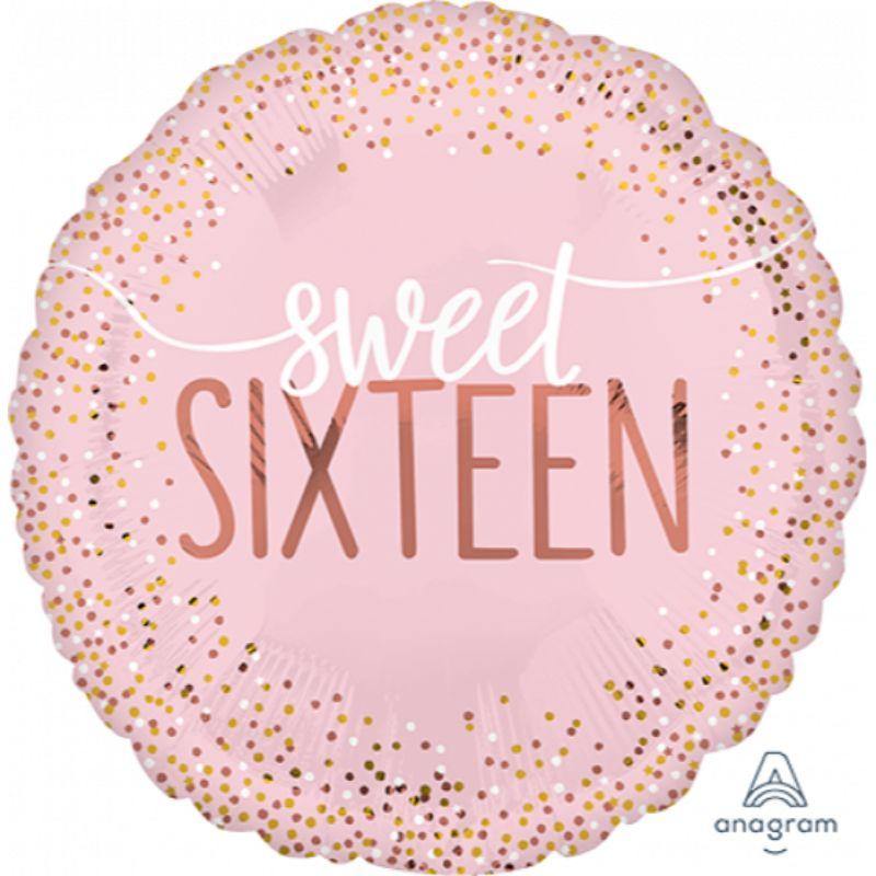 Sixteen Blush Foil Balloon - 45cm - The Base Warehouse
