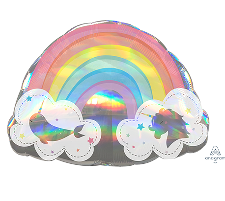 SuperShape Holographic Magical Rainbow Foil Balloon - 71cm x 50cm - The Base Warehouse