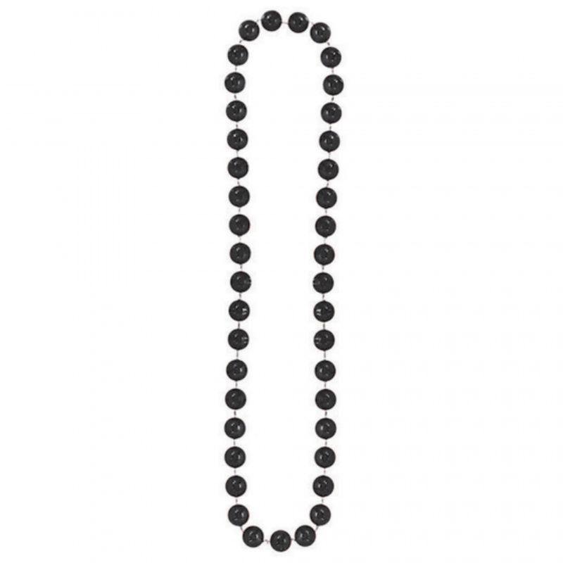 Black Jumbo Ball Bead Necklace - 117cm - The Base Warehouse