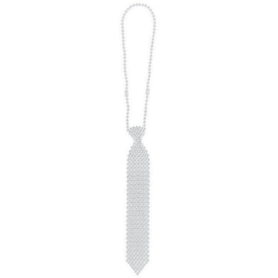 Silver Bead Tie Necklace - 61cm - The Base Warehouse