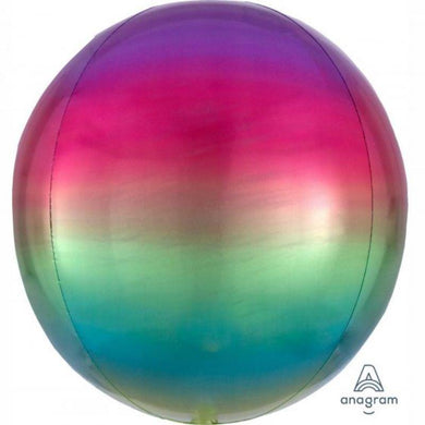 Orbz Ombre Rainbow Foil Balloon - 38cm x 40cm - The Base Warehouse
