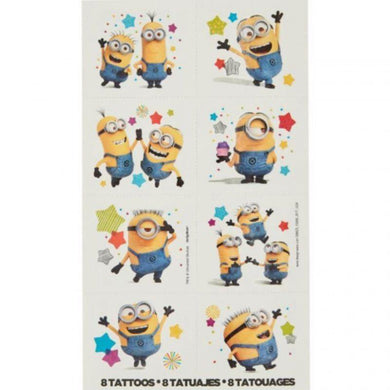 8 Pack Despicable Me 3 Tattoo Favors - 5cm x 4cm - The Base Warehouse