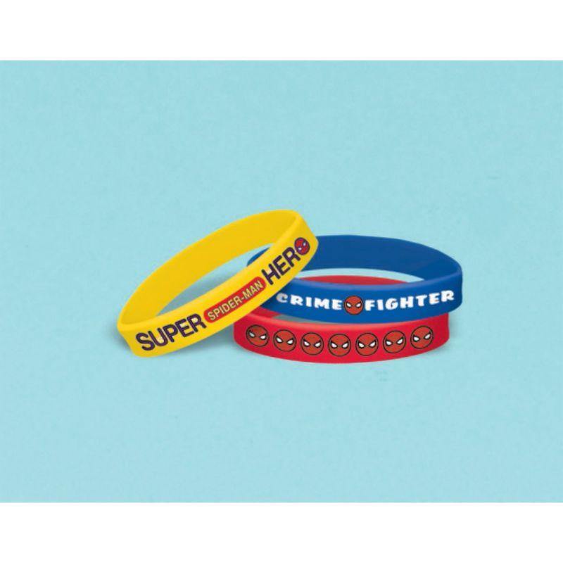 6 Pack Spiderman Webbed Wonder Rubber Bracelets - The Base Warehouse