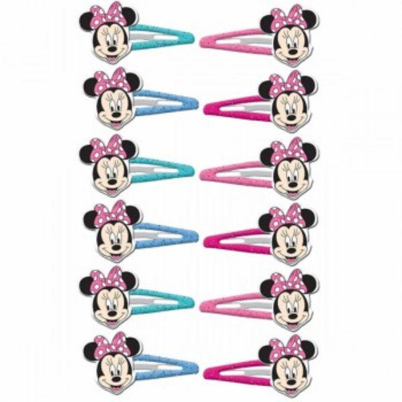 12 Pack Minnie Mouse Happy Helpers Hair Clips - The Base Warehouse