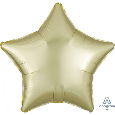 Satin Luxe Pastel Yellow Star Foil Balloon - 45cm - The Base Warehouse