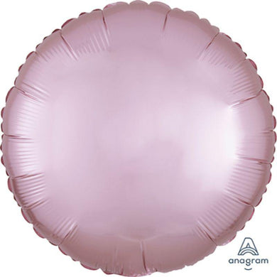 Satin Luxe Pastel Pink Circle Foil Balloon - 45cm - The Base Warehouse